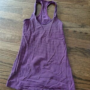 Purple Striped Lululemon Women's Workout Top